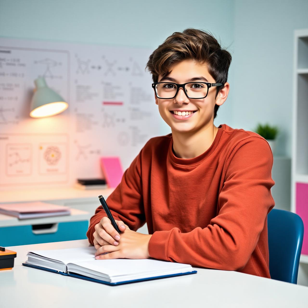 Teen student studying AP Physics 1